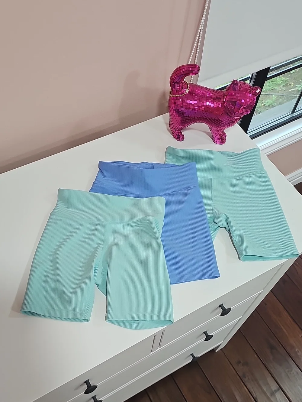 GAP Kids Ribbed Bike Shorts Srt Of 3, Mint And Blue